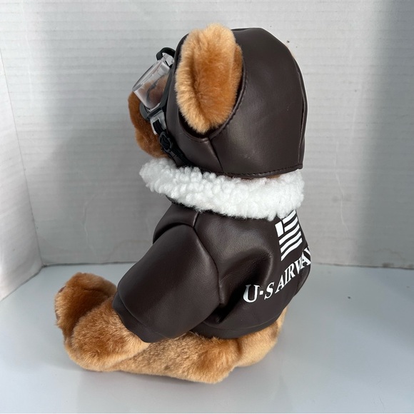 US Airways Teddy Bear Aviator Pilot Plush with Goggles Jacket & Cap 8” - Picture 4 of 9